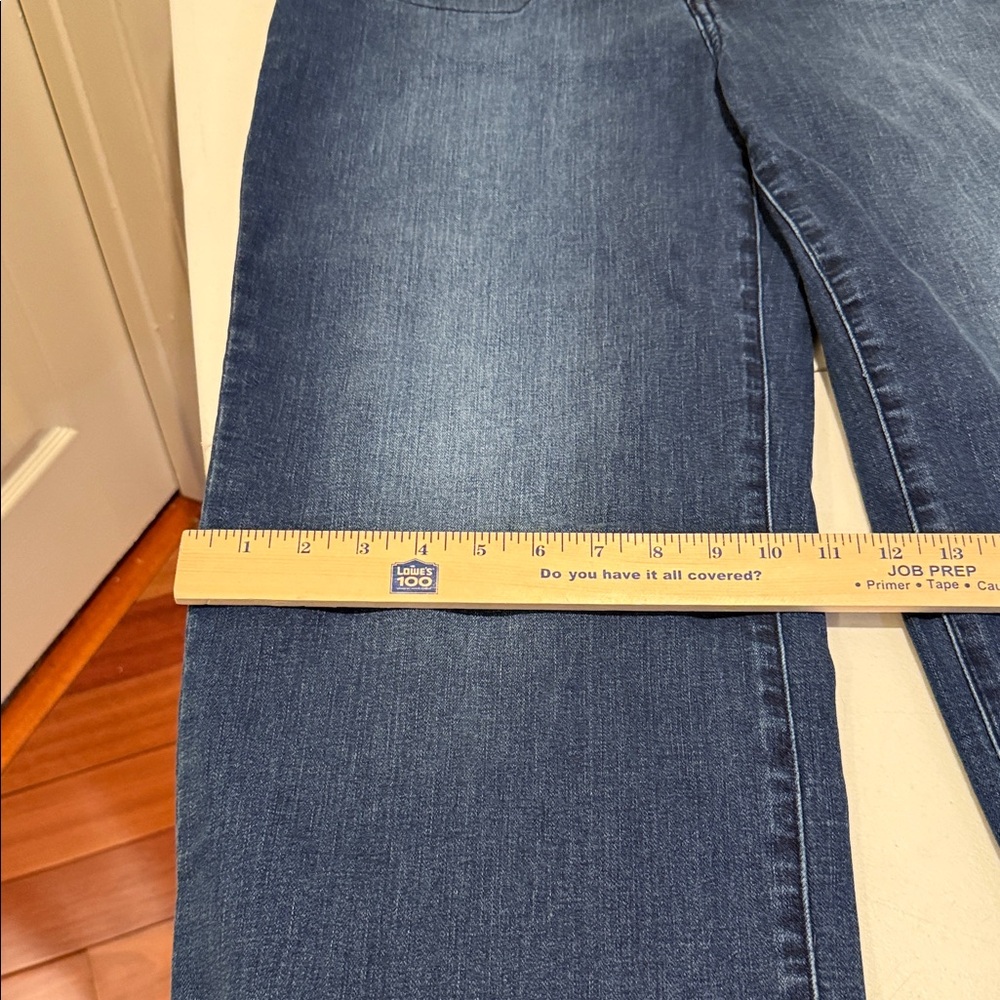 Cropped Wide Leg Waist Defining Dark Blue 1970s Fun Sailor Patch Pocket Jean 14 - Picture 7 of 13